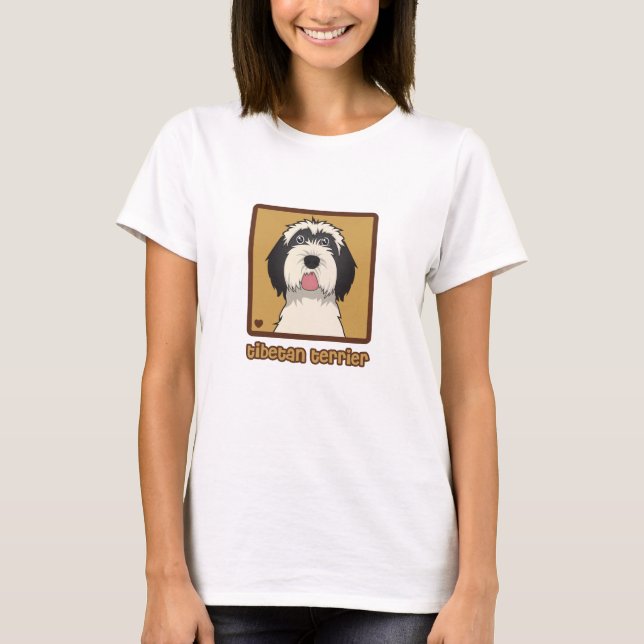 Camiseta Dibujo animado de Terrier tibetano (Anverso)