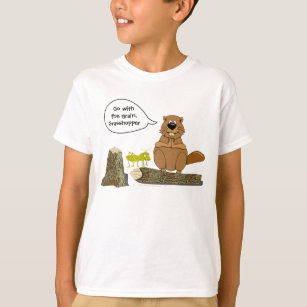 Camiseta Dibujo animado de torneado de madera divertido del