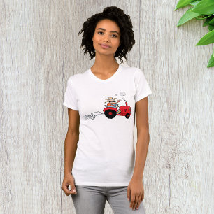 Camiseta Dibujo Animado de Tractor de Granjero Divertido