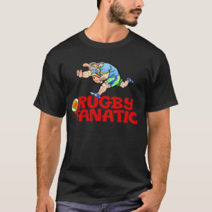 Camiseta Dibujo animado de un jugador del rugbi en una
