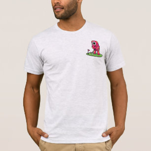 Camiseta Dibujo animado de un monstruo rosa con un ojo juga