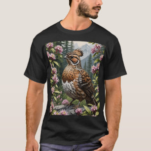 Camiseta Dibujo animado de un urogallo moteado rodeado de m
