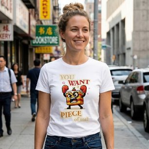 Camiseta Dibujo animado de una porción de pastel enfadada l