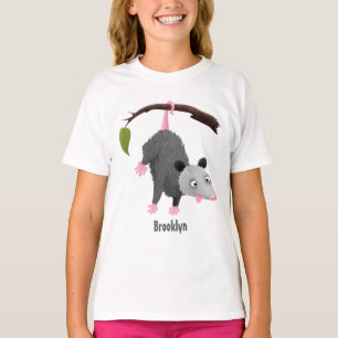 Camiseta Dibujo animado de una zarigüeya divertida y linda 