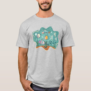 Camiseta Dibujo Animado de Vida Submarina en el Océano