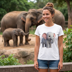 Camiseta Dibujo animado de vivero de elefante bebé lindo