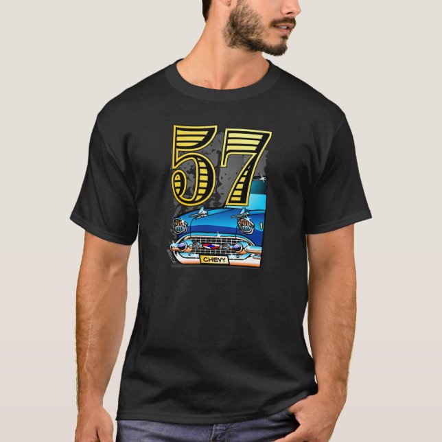Camiseta Dibujo animado del coche de 57 Chevy (Anverso)