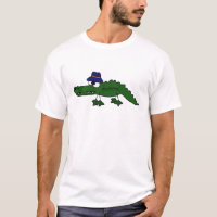 Dibujo animado del gorra de la pesca del cocodrilo