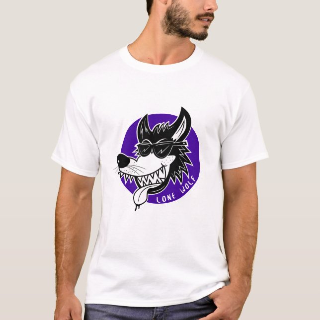 Camiseta Dibujo animado del lobo solitario de Howlin (Anverso)