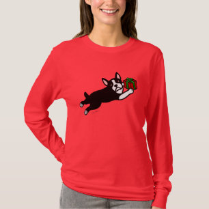 Camiseta Dibujo animado del navidad 2 de Boston Terrier