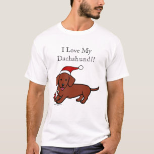 Camiseta Dibujo animado del navidad del Dachshund