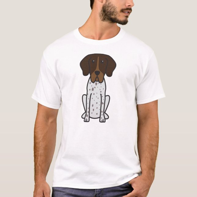 Camiseta Dibujo animado del perro de Braque Francais (Anverso)