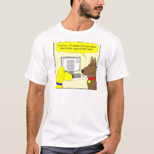 Camiseta dibujo animado del perro de la preparación de la