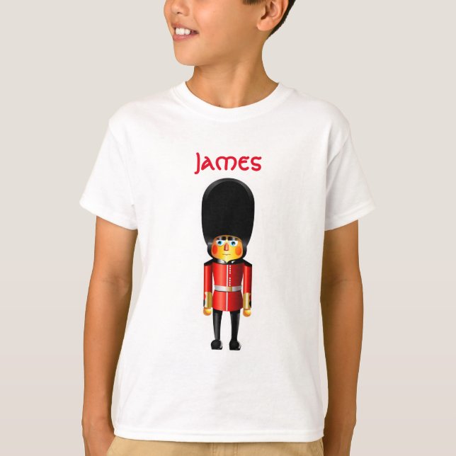 Camiseta Dibujo animado del soldado del guardia de la reina (Anverso)