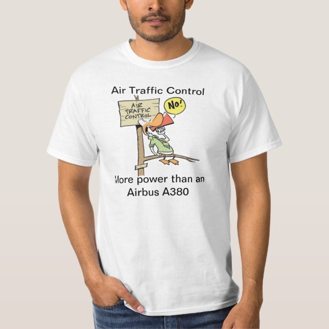 Camiseta Dibujo animado divertido de Airbus del controlador (Anverso)