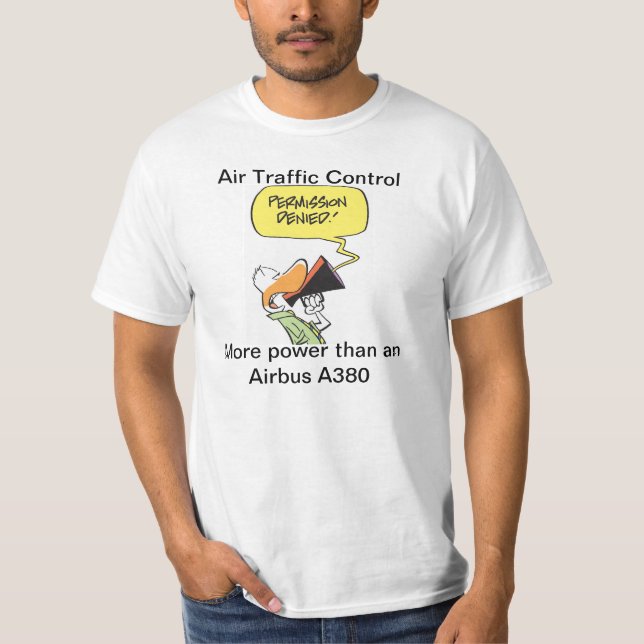Camiseta Dibujo animado divertido de Airbus del controlador (Anverso)
