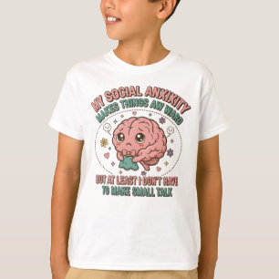 Camiseta Dibujo animado divertido de cerebro hiperpensante