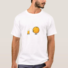 Camiseta Dibujo animado divertido de jugo de naranja