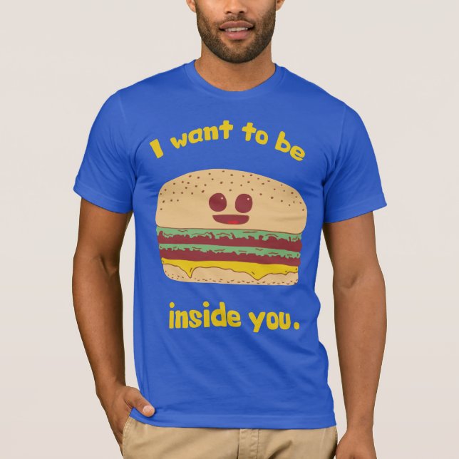 Camiseta Dibujo animado divertido de la hamburguesa - (Anverso)