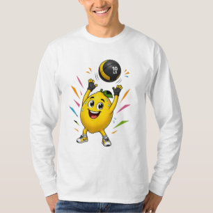 Camiseta Dibujo animado divertido de limón levantando pesas