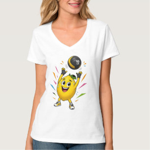 Camiseta Dibujo animado divertido de limón levantando pesas
