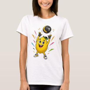 Camiseta Dibujo animado divertido de limón levantando pesas