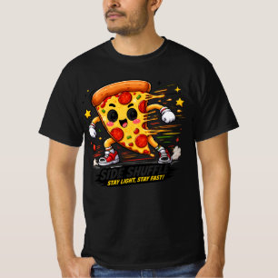 Camiseta Dibujo animado divertido de mascota de pizza con m