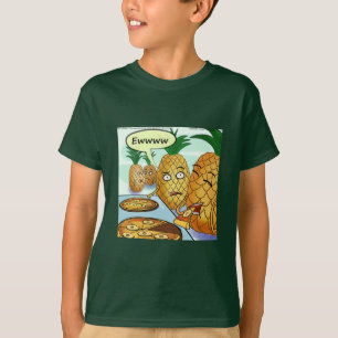 Camiseta Dibujo Animado Divertido de Pizza de Piña 