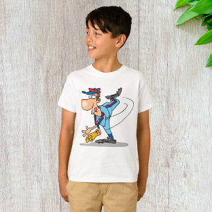 Camiseta Dibujo animado divertido de un lanzador de béisbol