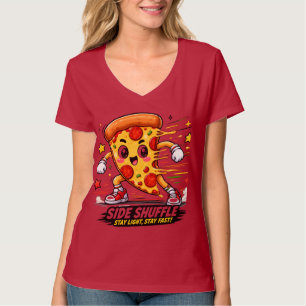 Camiseta Dibujo animado divertido de una porción de pizza h