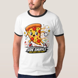 Camiseta Dibujo animado divertido de una porción de pizza h