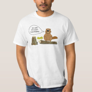 Camiseta Dibujo animado divertido de Woodturning del castor