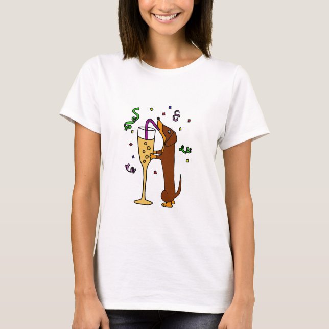 Camiseta Dibujo animado divertido del fiesta del perro del (Anverso)