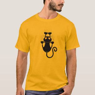 Camiseta Dibujo animado divertido del gato negro que