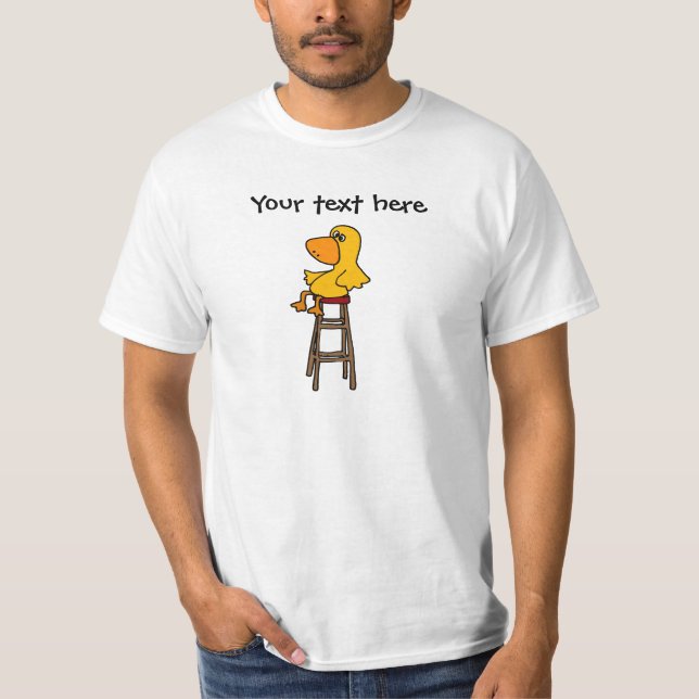 Camiseta Dibujo animado divertido del pato de sentada (Anverso)