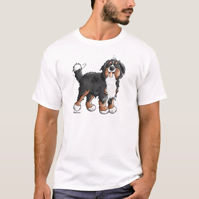 Camiseta Dibujo animado divertido del perro de montaña de (Anverso)