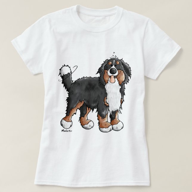 Camiseta Dibujo animado divertido del perro de montaña de (Diseño del anverso)