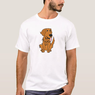 Camiseta Dibujo animado divertido del perro del golden