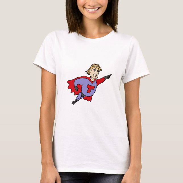 Camiseta Dibujo animado divertido del superhéroe de Donald (Anverso)