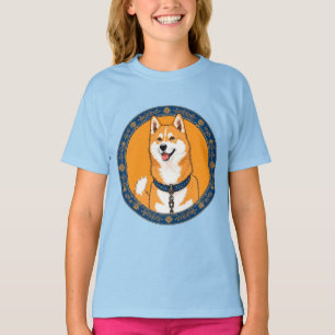 Camiseta Dibujo Animado Feliz Perro Colorido