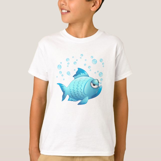 Camiseta Dibujo animado gruñón de los pescados (Anverso)
