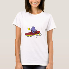 Camiseta Dibujo animado Kayaking del hipopótamo divertido