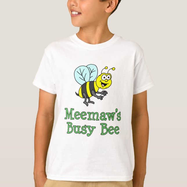 Camiseta Dibujo animado lindo de la abeja ocupada de Meemaw (Anverso)