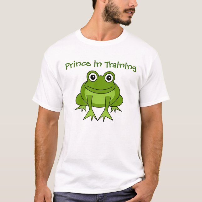 Camiseta Dibujo animado lindo de la rana - príncipe en el (Anverso)