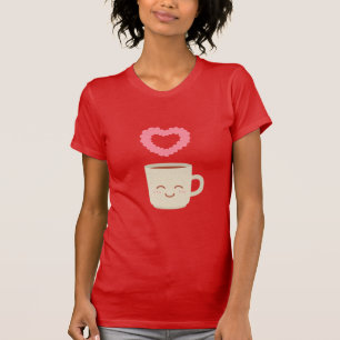 Camiseta Dibujo animado lindo de la taza de café, amante