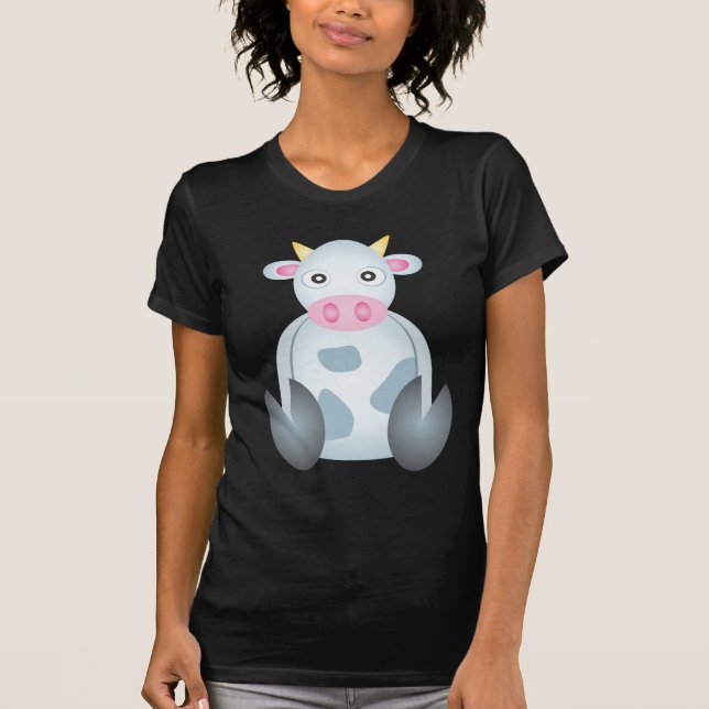 Camiseta Dibujo animado lindo de la vaca (Anverso)