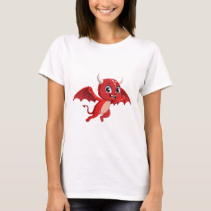 Camiseta Dibujo animado lindo diablo volador