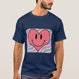Camiseta Dibujo animado lindo sonriendo Día de San Valentín
