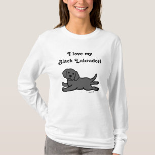 Camiseta Dibujo animado negro del perrito de Labrador