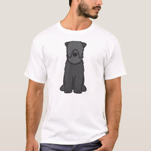 Camiseta Dibujo animado negro del perro de Terrier del ruso